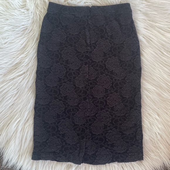 Anthropologie Maeve Charcoal Gray Lace Pencil Skirt XS - Picture 4 of 8